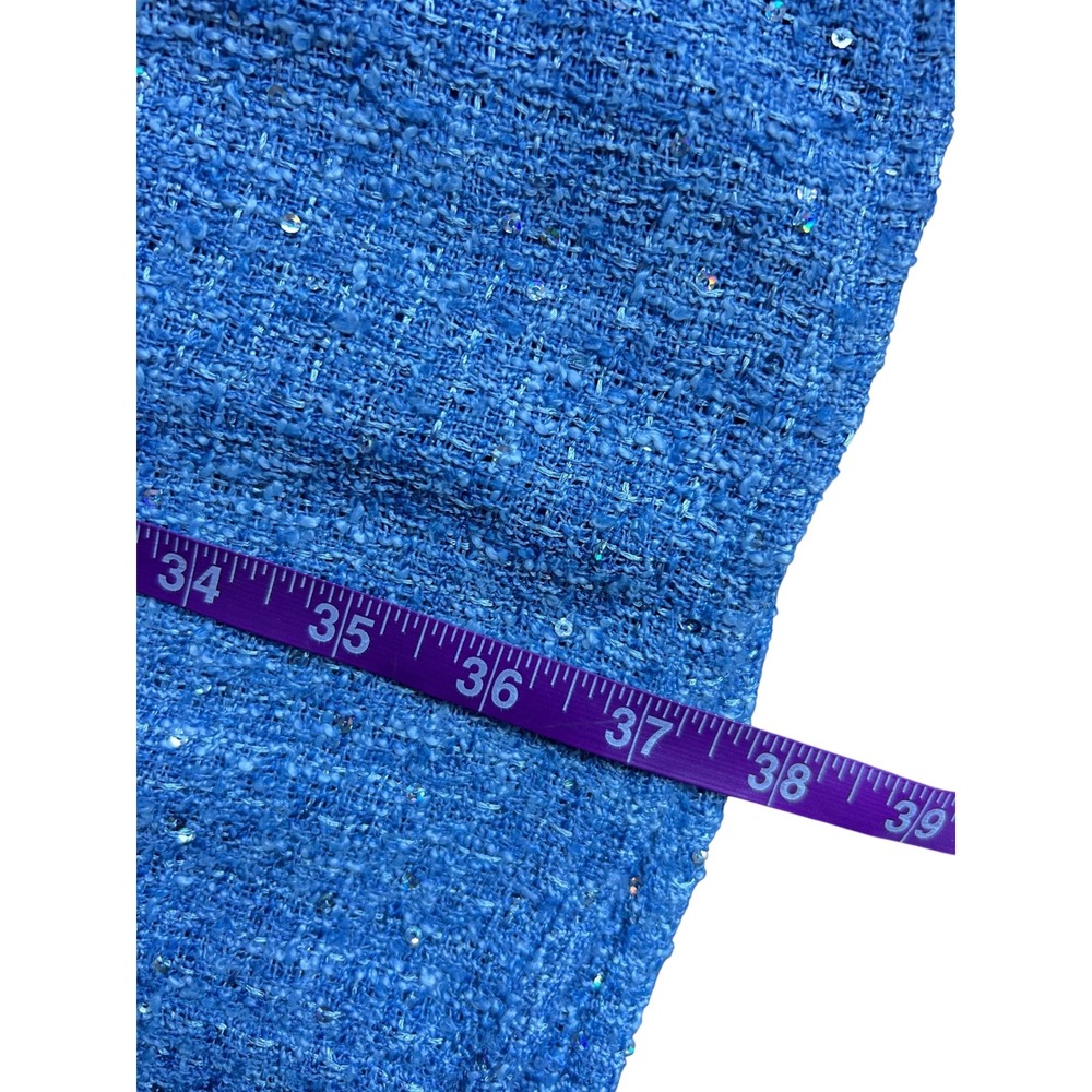 Vita Grace Adriana Scallop Button Skirt Bluebell Tweed Sequins Maxi Size L Nwt — image 7 of 8
